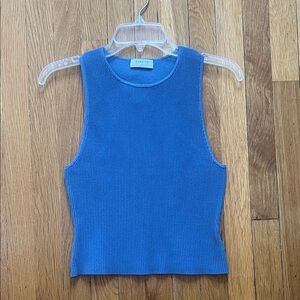 NWOT Aritzia Babaton Blue Ribbed Top
